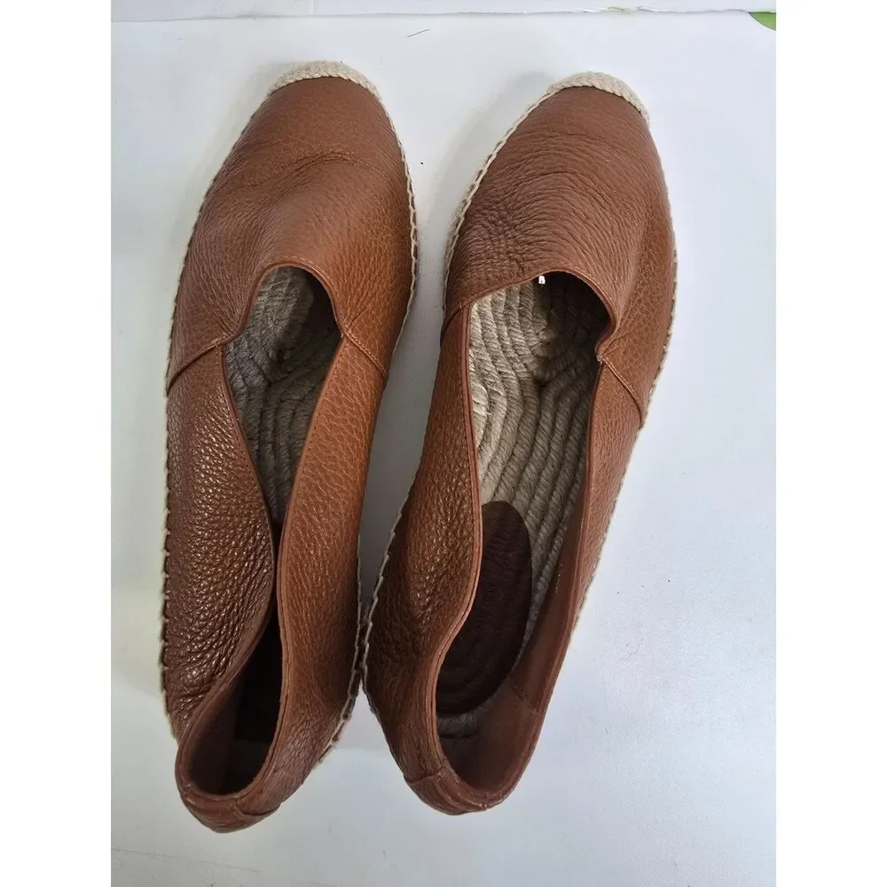 Lafayette 148‎ Brown Leather Espadrilles Size 37 – Made in Spain Slip-On Flats